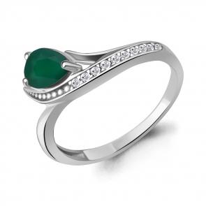 Серебряное кольцо AQUAMARINE с фианитом и агатом А65003009А фото