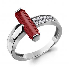 Серебряное кольцо AQUAMARINE с фианитом и гранатом А65006985А фото