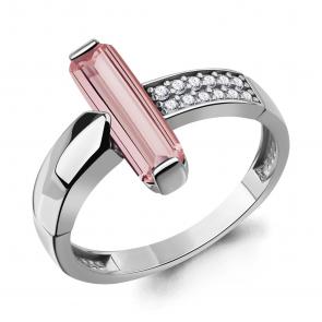 Серебряное кольцо AQUAMARINE с фианитом и морганитом А65006990А фото