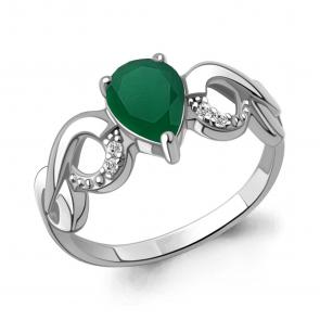 Серебряное кольцо AQUAMARINE с фианитом и агатом А65007309А фото