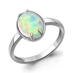 Серебряное кольцо AQUAMARINE с опалом А65011498 фото