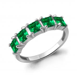 Серебряное кольцо AQUAMARINE с гидротермальным изумрудом А650162П фото