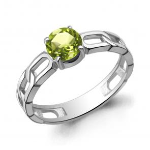 Серебряное кольцо AQUAMARINE с хризолитом А65017507 фото