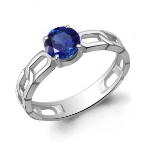 Серебряное кольцо AQUAMARINE с гидротермальным сапфиром А650175Н фото