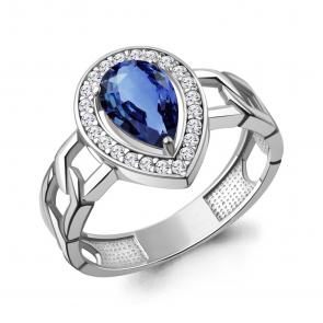 Серебряное кольцо AQUAMARINE с фианитом А650179АБ фото