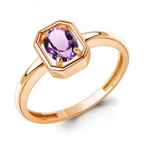 Кольцо из золочёного серебра AQUAMARINE с аметистом А65018104-п фото