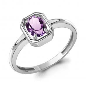 Серебряное кольцо AQUAMARINE с аметистом А65018104 фото