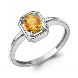 Серебряное кольцо AQUAMARINE с цитрином А65018106 фото
