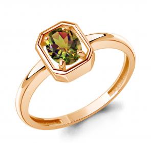 Кольцо из золочёного серебра AQUAMARINE с султанитом А65018119-п фото