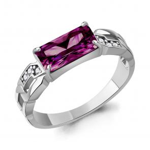 Серебряное кольцо AQUAMARINE с фианитом и аметистом А65018584А фото