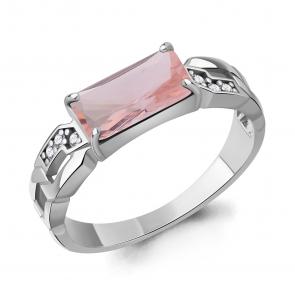 Серебряное кольцо AQUAMARINE с фианитом и морганитом А65018590А фото