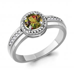 Серебряное кольцо AQUAMARINE с фианитом и султанитом А65019419А фото