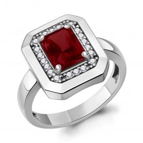 Серебряное кольцо AQUAMARINE с фианитом и гранатом А65020885А фото