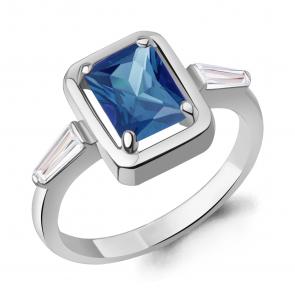 Серебряное кольцо AQUAMARINE с фианитом и Лондон топазом А65020993 фото