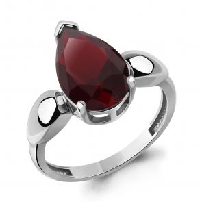Серебряное кольцо AQUAMARINE с гранатом А65021085 фото