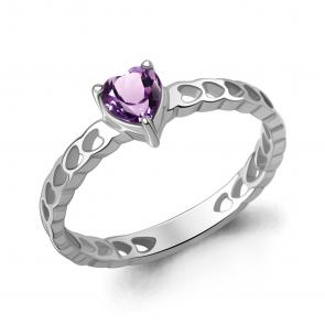 Серебряное кольцо AQUAMARINE с аметистом А65021404 фото