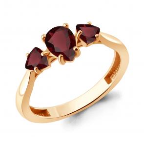 Кольцо из золочёного серебра AQUAMARINE с гранатом А65022203-п фото