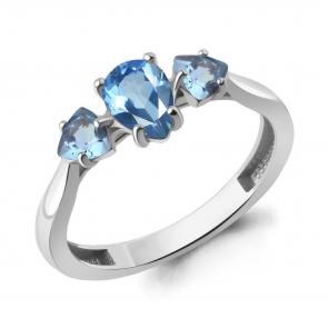 Серебряное кольцо AQUAMARINE с топазом А65022205 фото