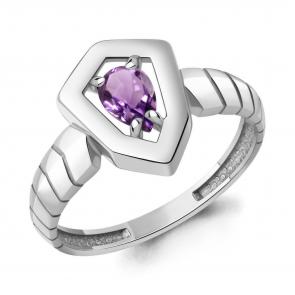 Серебряное кольцо AQUAMARINE с аметистом А65022504 фото