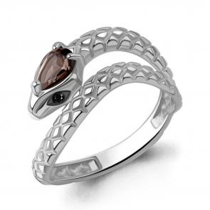 Серебряное кольцо Символ года Змея AQUAMARINE с кварцем и ювелирным кристаллом А65023401Ч фото