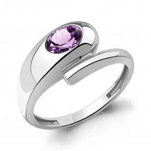 Серебряное кольцо AQUAMARINE с аметистом А65025304 фото