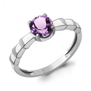 Серебряное кольцо AQUAMARINE с аметистом А65025504 фото