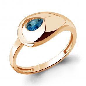 Кольцо из золочёного серебра AQUAMARINE с Лондон топазом А65025708-п фото
