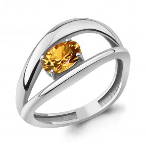 Серебряное кольцо AQUAMARINE с цитрином А65029606 фото