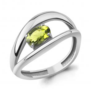 Серебряное кольцо AQUAMARINE с хризолитом А65029607 фото