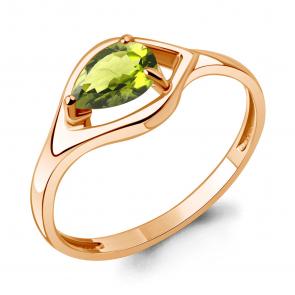 Кольцо из золочёного серебра AQUAMARINE с хризолитом А65032507-п фото