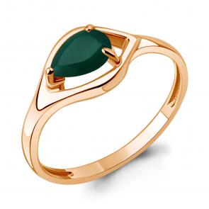 Кольцо из золочёного серебра AQUAMARINE с агатом А65032509-п фото