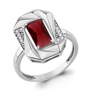 Серебряное кольцо AQUAMARINE с фианитом и гранатом А65034585А фото