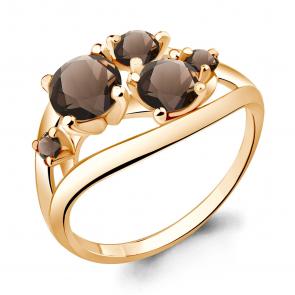 Кольцо из золочёного серебра AQUAMARINE с кварцем А6508801-п фото