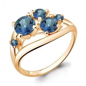 Кольцо из золочёного серебра AQUAMARINE с топазом А6508808-п фото