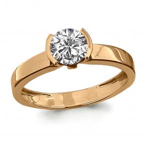 Кольцо из золочёного серебра AQUAMARINE с фианитом А65139-п фото