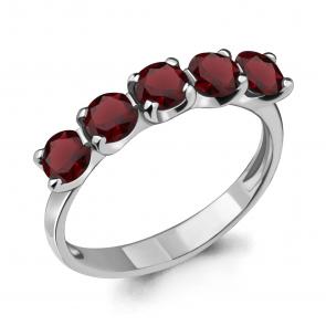Серебряное кольцо AQUAMARINE с гранатом А6526003 фото