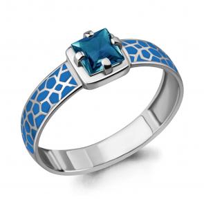 Серебряное кольцо AQUAMARINE с эмалью и Лондон топазом А6544708 фото