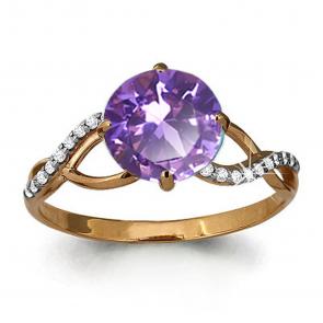 Кольцо из золочёного серебра AQUAMARINE с фианитом и алекситом А6547225А-п фото