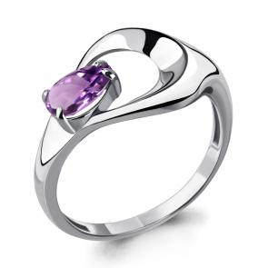 Серебряное кольцо AQUAMARINE с аметистом А6552104 фото
