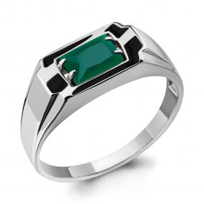 Серебряное кольцо AQUAMARINE с агатом и эмалью А6562109 фото