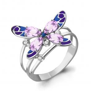 Серебряное кольцо AQUAMARINE с фианитом А6566304А фото