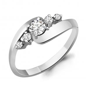 Серебряное кольцо AQUAMARINE с фианитом А65684 фото