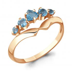 Кольцо из золочёного серебра AQUAMARINE с топазом А6568705-п фото