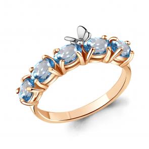 Кольцо из золочёного серебра AQUAMARINE с топазом А6571705-пк фото