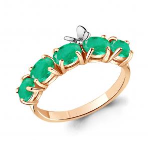 Кольцо из золочёного серебра AQUAMARINE с агатом А6571709-пк фото