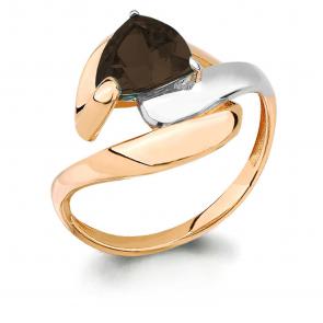 Кольцо из золочёного серебра AQUAMARINE с раухтопазом А6590901-пк фото