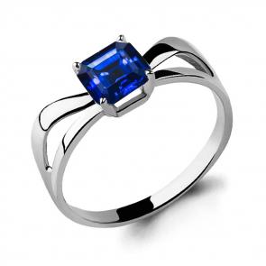 Серебряное кольцо AQUAMARINE с гидротермальным сапфиром А66476Н фото