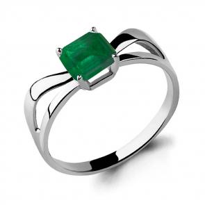 Серебряное кольцо AQUAMARINE с гидротермальным изумрудом А66476П фото