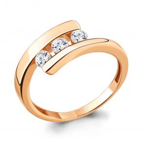 Кольцо из золочёного серебра AQUAMARINE с Swarovski А66584-п фото