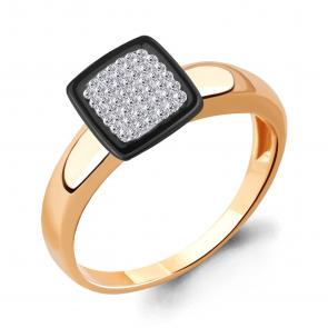 Кольцо из золочёного серебра AQUAMARINE с керамикой и ювелирным кристаллом А66586-п фото